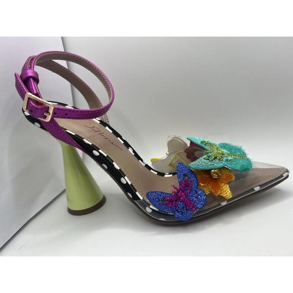 Betsy Johnson Women's Kamilla Butterfly Sequin Vinyl Pumps Size 7  Sassy 4" Heel - Picture 11 of 15